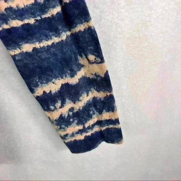 MAGNOLIA GRACE Linen Cotton Blend Space Blue Tye Dye Open Front Cardigan Sz L - Picture 6 of 10